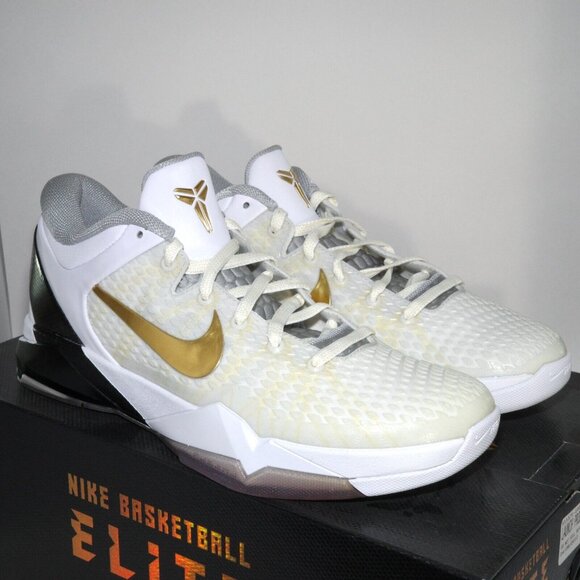 Nike Zoom Kobe VII 7 System Elite 2012 511371-100 White Metallic Gold US 11 DS - Picture 5 of 13